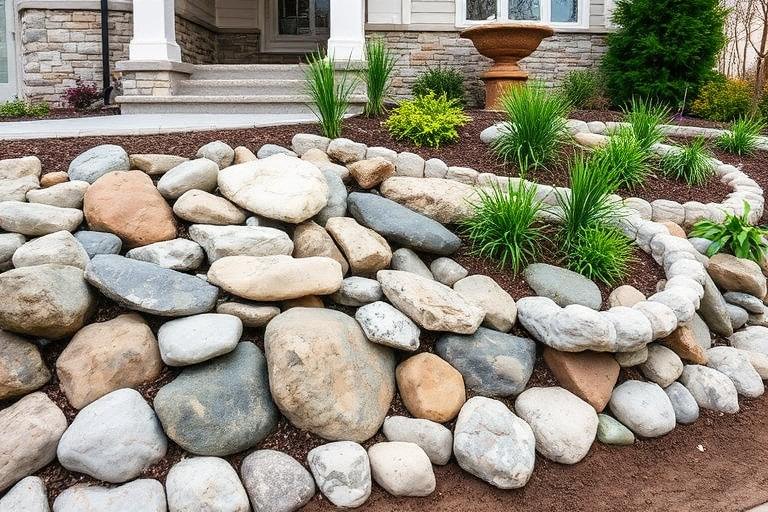 Rock Installation example by In & Out Landscaping
